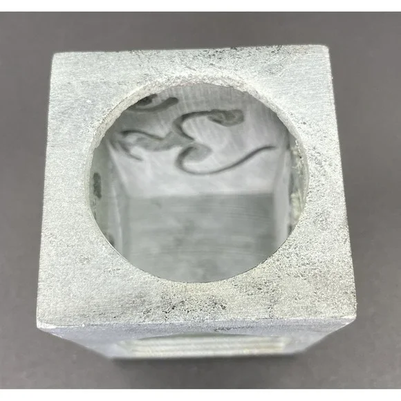 Essential Oil Burner Handcarved Soapstone Gray Om Symbol Made In India - Picture 6 of 14
